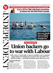 The Independent front page for 12 July 2025