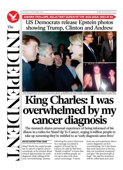 The Independent Newspaper Front Page (UK) for 13 December 2025
