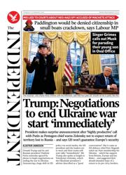 The Independent front page for 13 February 2025