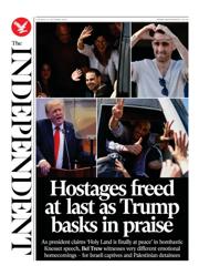 The Independent front page for 14 October 2025