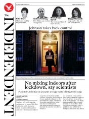 The Independent (UK) Newspaper Front Page for 14 November 2020