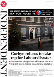 The Independent (UK) Newspaper Front Page for 14 December 2019