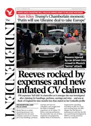 The Independent front page for 14 February 2025