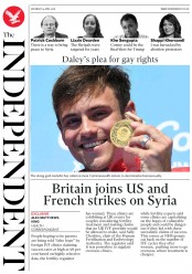 The Independent (UK) Newspaper Front Page for 14 April 2018