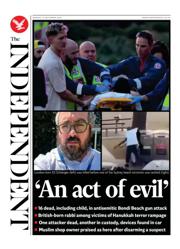 The Independent front page for 15 December 2025