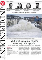 The Independent (UK) Newspaper Front Page for 15 January 2020