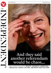 The Independent (UK) Newspaper Front Page for 16 November 2018