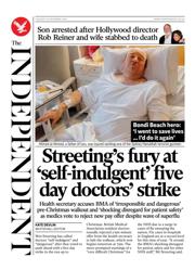 The Independent front page for 16 December 2025