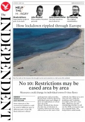 The Independent (UK) Newspaper Front Page for 16 May 2020