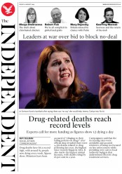 The Independent (UK) Newspaper Front Page for 16 August 2019