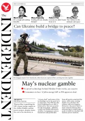 The Independent (UK) Newspaper Front Page for 16 September 2016