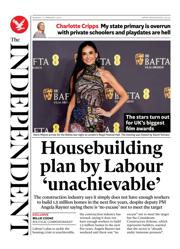 The Independent front page for 17 February 2025