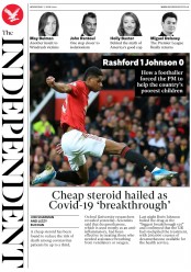 The Independent (UK) Newspaper Front Page for 17 June 2020