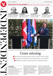 The Independent (UK) Newspaper Front Page for 17 September 2019