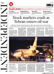 The Independent (UK) Newspaper Front Page for 18 January 2016