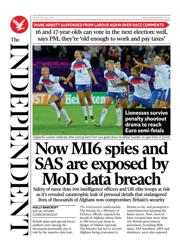 The Independent front page for 18 July 2025