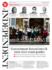 The Independent (UK) Newspaper Front Page for 18 August 2020