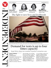 The Independent (UK) Newspaper Front Page for 18 September 2020