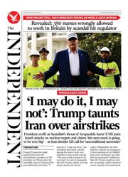 The Independent front page for 19 June 2025