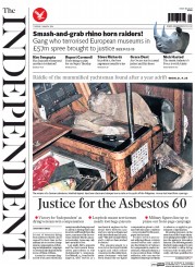 The Independent (UK) Newspaper Front Page for 1 March 2016