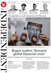 The Independent (UK) Newspaper Front Page for 1 September 2016