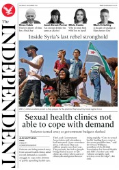 The Independent (UK) Newspaper Front Page for 1 September 2018