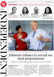 The Independent (UK) Newspaper Front Page for 20 August 2019