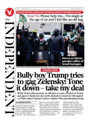 The Independent front page for 21 February 2025