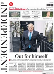 The Independent (UK) Newspaper Front Page for 22 February 2016