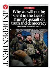 The Independent front page for 22 February 2025