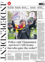 The Independent (UK) Newspaper Front Page for 23 October 2015