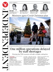 The Independent (UK) Newspaper Front Page for 23 November 2020