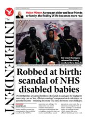 The Independent front page for 23 February 2025