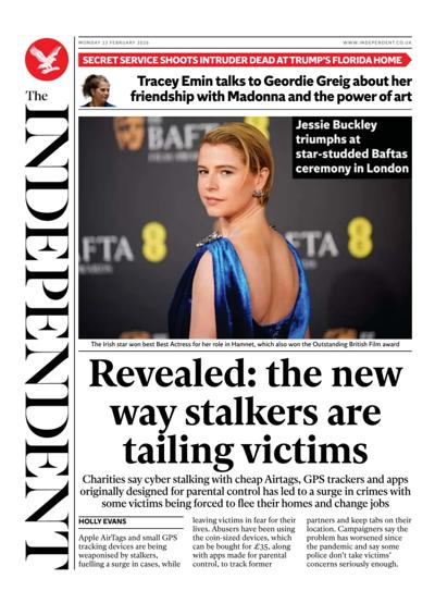 The Independent Newspaper Front Page (UK) for 23 February 2026
