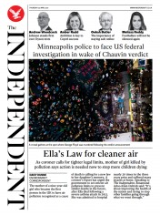 The Independent (UK) Newspaper Front Page for 23 April 2021