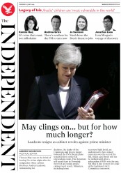 The Independent (UK) Newspaper Front Page for 23 May 2019