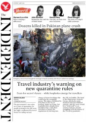 The Independent (UK) Newspaper Front Page for 23 May 2020