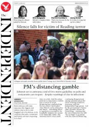 The Independent (UK) Newspaper Front Page for 23 June 2020