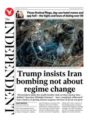 The Independent front page for 23 June 2025