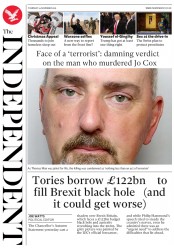 The Independent (UK) Newspaper Front Page for 24 November 2016