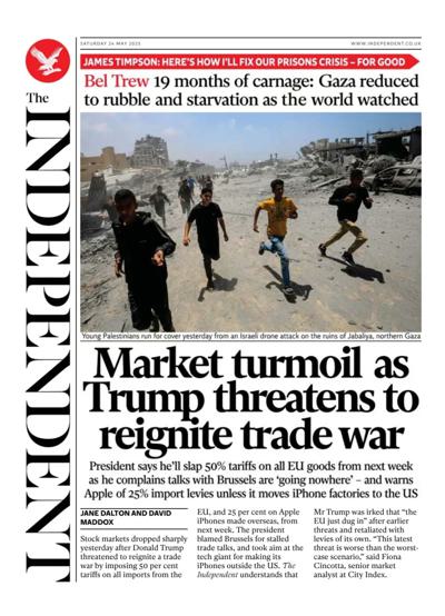 The Independent Newspaper Front Page (UK) for 24 May 2025