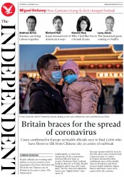 The Independent (UK) Newspaper Front Page for 25 January 2020