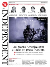 The Independent (UK) Newspaper Front Page for 25 July 2020