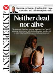 The Independent front page for 25 July 2025