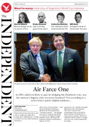 The Independent (UK) Newspaper Front Page for 26 June 2018