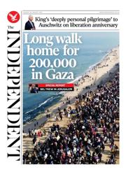 The Independent front page for 28 January 2025