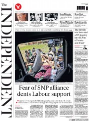 The Independent (UK) Newspaper Front Page for 28 April 2015