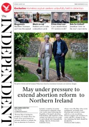 The Independent (UK) Newspaper Front Page for 28 May 2018