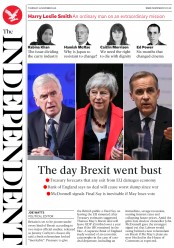 The Independent (UK) Newspaper Front Page for 29 November 2018