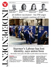 The Independent (UK) Newspaper Front Page for 29 March 2021